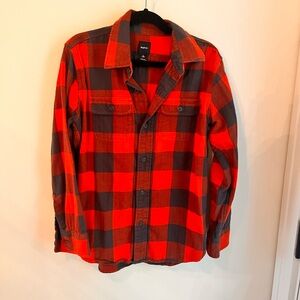 GapKids red/orange button down checkered shirt size 10